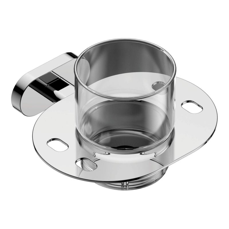SL Vintage Brass Tumbler Holder | Toothbrush Holder with Chrome Finish and Wall Mounted for Bathroom and Wash Basin - Image 1