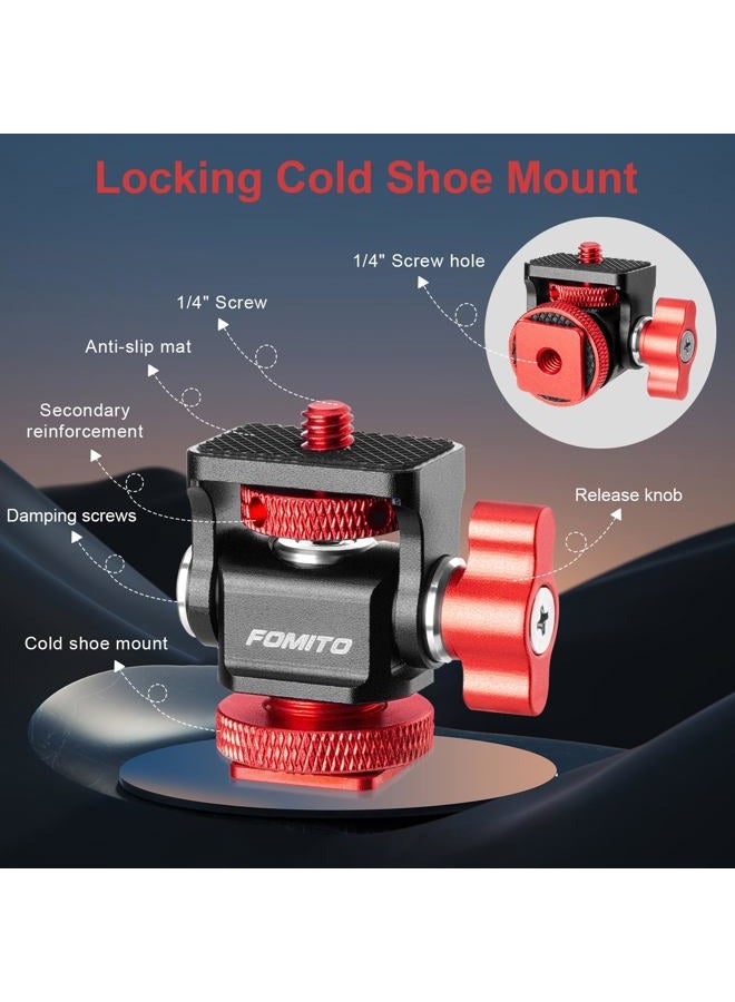 FOMITO Metal Rotary Adapter 360° Swivel Universal for Flash Speedlite, Field Monitor, LED Video Light, Microphone - Red Color - Image 2