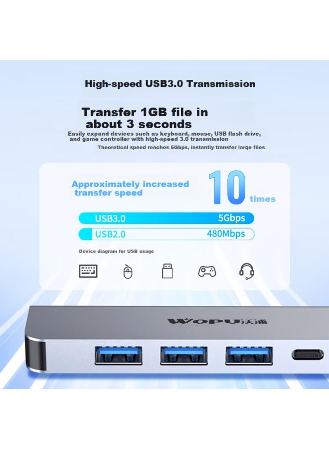 Wopu Type-c Docking Station High Definition 4k Adapter Docking Station Hdmi Converter Adapter Head For Apple Macbook Huawei Laptop Ipad Tablet Tc501 - Image 2