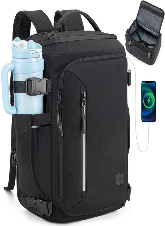 Tzowla 40x30x20 cm Travel Bag with Large Cup Holder Pocket,Personal Item Expandable Rackpack for Men/Women,Laptop Backpacks Carry On Flight Approved,Business Weekender Bags Fit 15.6 Inch Laptop - Image 1