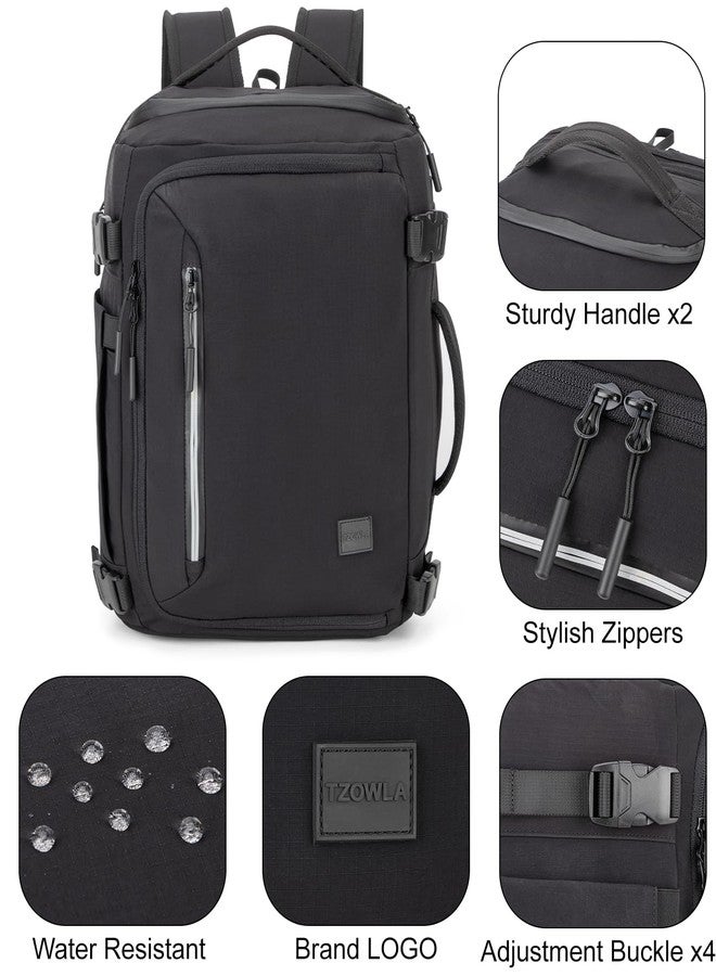 Tzowla 40x30x20 cm Travel Bag with Large Cup Holder Pocket,Personal Item Expandable Rackpack for Men/Women,Laptop Backpacks Carry On Flight Approved,Business Weekender Bags Fit 15.6 Inch Laptop - Image 5