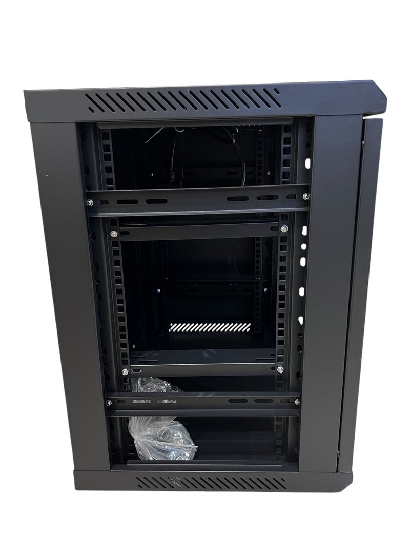 هاي-تيك خزانة التثبيت على الحائط HI-TECH - حامل خادم مع مروحة تبريد ولوحة طاقة، إطار معدني قوي، مثالي لمعدات الشبكات . - Image 1