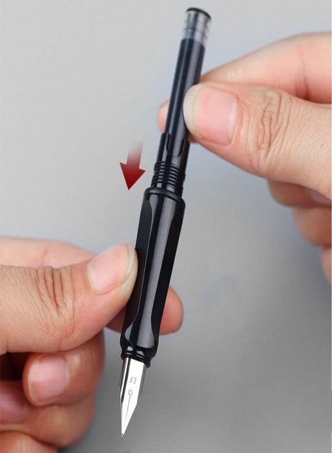 Amitasha 2 Fountain Ink Pen for Students with 4 Cartridge Refills - Ink Pen Gift Set for Kids and Adults Office Supply (Assorted Color) - Image 4