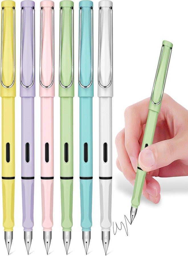 Amitasha 2 Fountain Ink Pen for Students with 4 Cartridge Refills - Ink Pen Gift Set for Kids and Adults Office Supply (Assorted Color) - Image 1