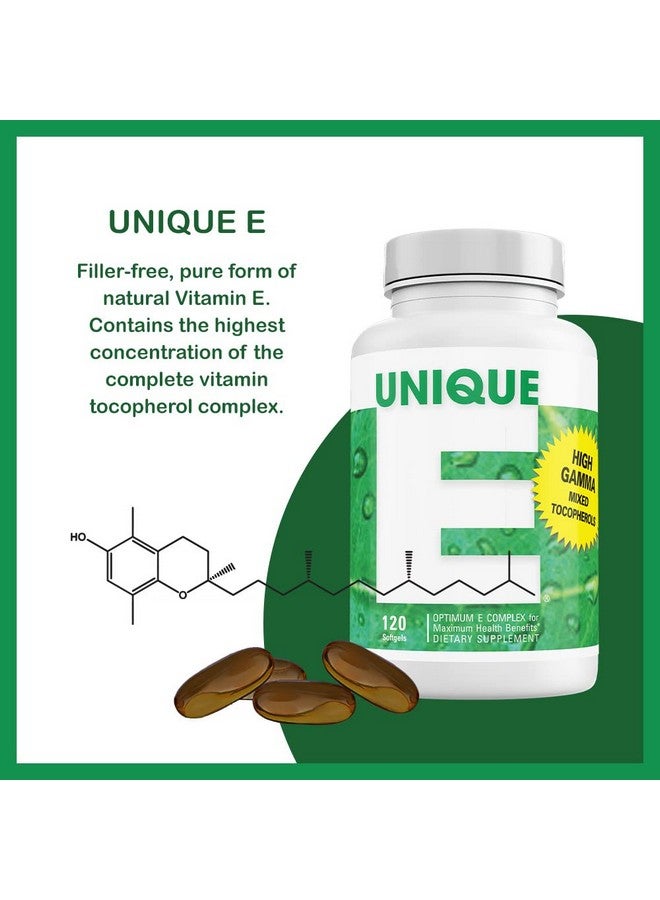 UNIQUE E A.C. Grace Company Mixed Tocopherols 120 Soft Gels Supports Healthy Brain Function General Health And Aging Support Allnatural Vitamin E And Kosher - Image 3