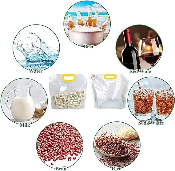 SHIELD PLUS Food Storage Grain Bag Multi Purpose Pour Reusable Bag Food Storage Container Grain Sealed Pouch Kitchen Storage Organizer Pack of 5 PCsMulticolor  - Image 4