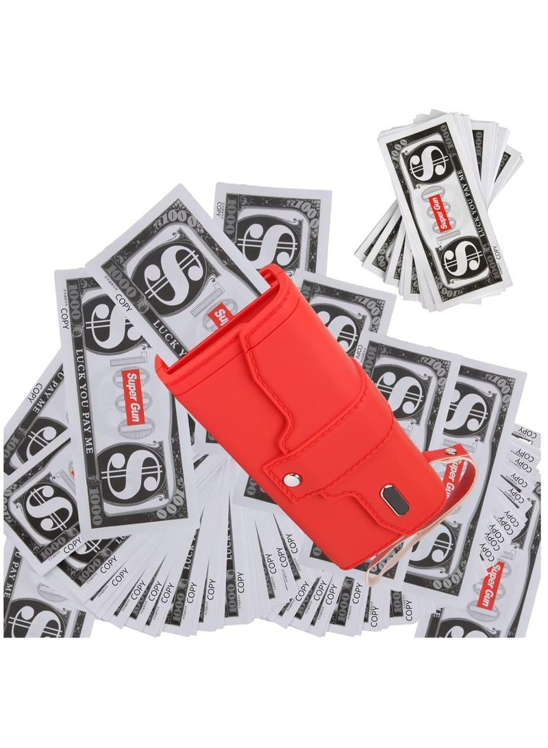 Money Launcher Shaped Like a Wallet with Props – Cash Blaster Toy in the Form of a Money Sprayer, Real Money Shooter with 100 Pieces of Fake $100 Bills for Parties, Movies, and Games Supplies  - Image 1