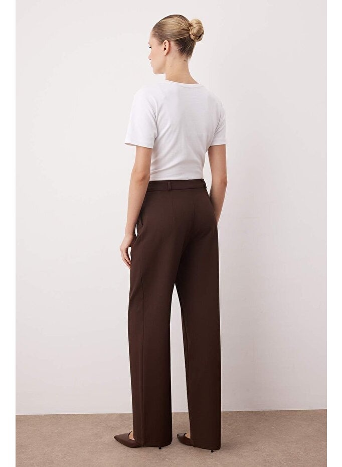 ARCO STORE 01 High Waist Wide Leg/Wide Leg Pleated Woven Pants - Image 4