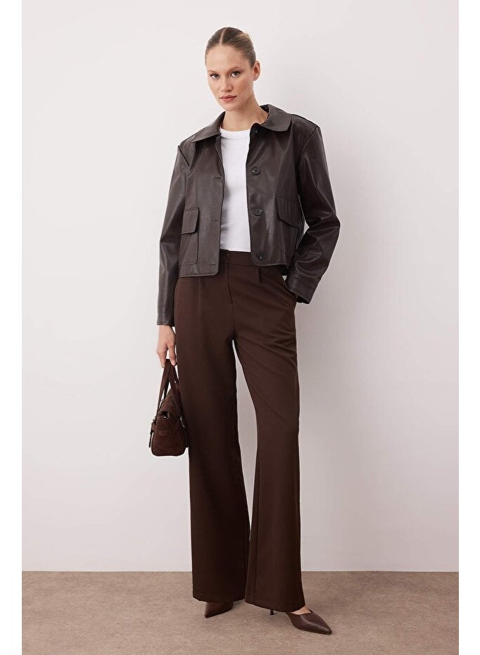 ARCO STORE 01 High Waist Wide Leg/Wide Leg Pleated Woven Pants - Image 1