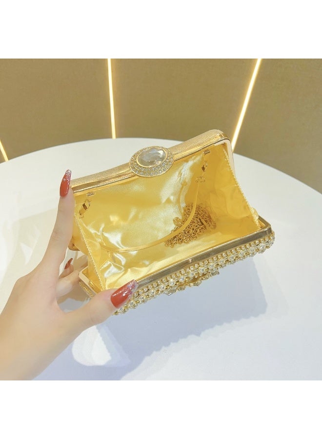 Women's Rhinestone Evening Clutch, Crystal Box Purse with Detachable Chain Strap, Elegant Party Wedding Handbag - Image 4