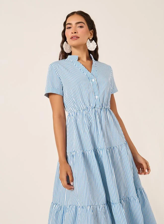 Take Two Striped Tiered Dress