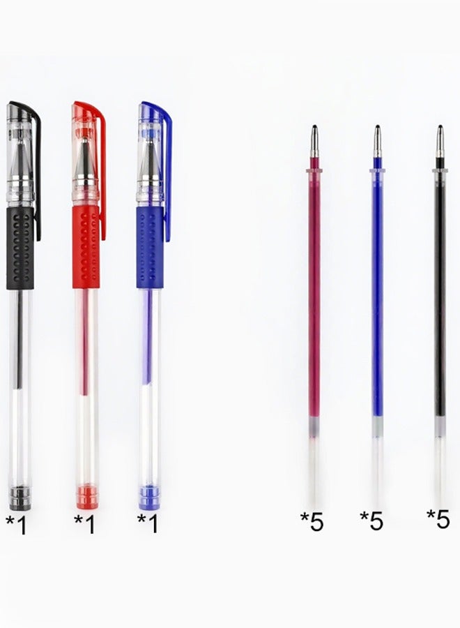 18 Pieces Gel Pen Set with 3 Color Ink 0.5 mm Ballpoint Pens Cute Design Perfect for Student Learning Office Work, Daily Journaling, DIY Crafts abd Family Note Taking with 3 Colors for Flexible Marking - Image 2