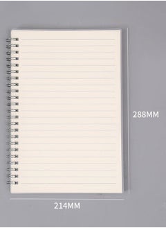 Spiral Notebook A4, Horizontal Line Transparent Pen Thickened Pp Surface Coil Notepad, Student Learning Office Supplies Stationery
