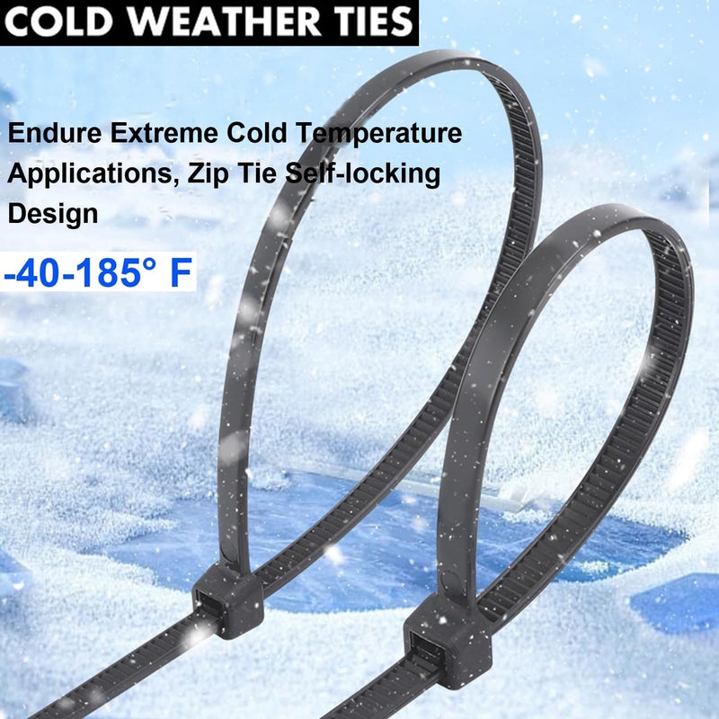 WLEAD 120lb Heavy Duty Zip Ties 24 inch,WLEAD 50PCS Cable Ties Strong Tensile Strength,Outdoor UV Resistant,Self-locking Industrial Durable Premium Cable Tie Assorted Size (Black,24 inch x 0.3 inch) - Image 4