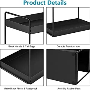 Cri8Hub Stainless Steel Big Size Multipupose 2-Tier Standing Rack, Bathroom Countertop Storage Shelf Cosmetic Organizer Holder Kitchen Spice Rack - Image 3