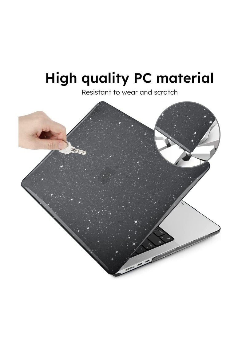 Generic Sparkly Black Star Case for MacBook Air 15 Inch Case M4 A3241 2025/ M3 A3114 2024 / M2 A2941 2023 Release, Plastic Glitter Bling Hard Shell Case for MacBook Air 15  - Image 5