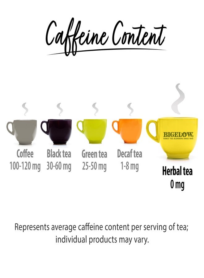 Bigelow Tea Caffeine Free 6 Flavor Herbal Tea Variety Pack, Decaf Tea with Mint Medley, Cozy Chamomile, Orange and Spice, Sweet Dreams, Perfect Peach, and Lemon Ginger, (Pack of 6), 118 Total Tea Bags - Image 4