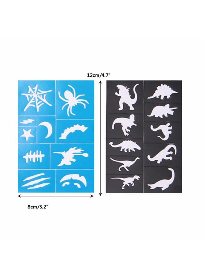 Apol Reusable Face and Body Paint Stencils Kit,Tattoo Stencils,Glitter Temporary Tattoos for Kids School Show Birthdays Halloween Christmas Party - Image 4