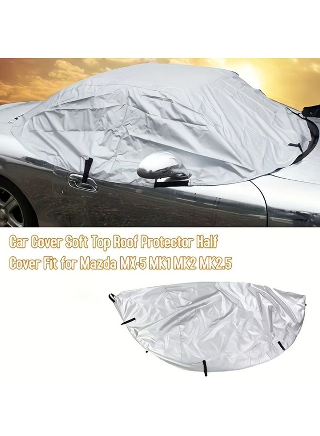 Silvery Car Roof Cover Sunshade Foldable Automotive Fabric For MX 5 Convertible - Image 2