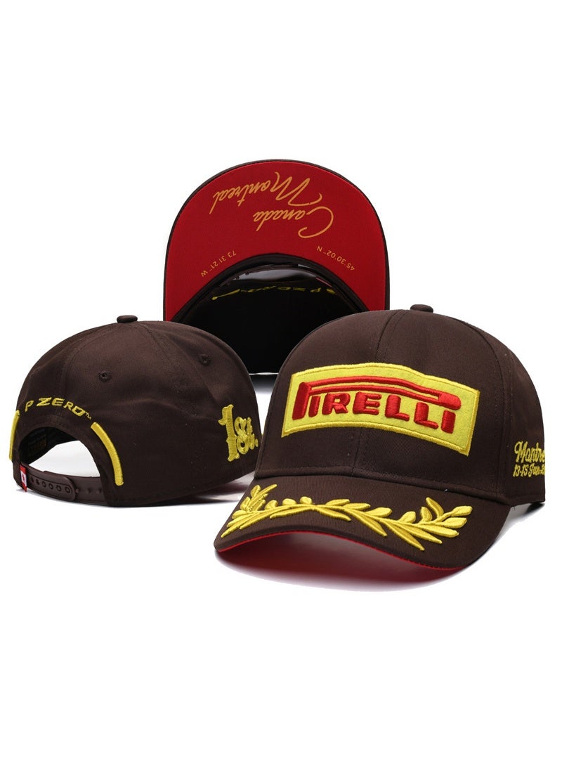 قبعة بيسبول بنية من بيريلي مع تفاصيل جائزة مونتريال الكبرى، تطريز "1st" وإكليل الغار