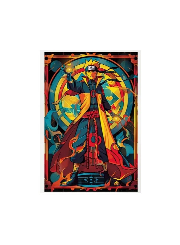 راين ملصق مطبوع عليه شخصية محارب النينجا من الأنمي بدون إطار، قطعة واحدة - لوحة فنية جدارية نابضة بالحياة بقوة النار، ديكور منزلي لغرفة المعيشة، غرفة النوم، المكتب، المقهى - هدية فريدة من نوعها للمهرجان، مادة قماش عالية الجودة - Image 3