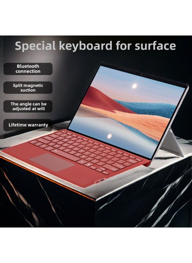 ماركة غير محددة - لوحة مفاتيح Microsoft Surface Pro8 Pro7/3/4/5 مزودة بإضاءة خلفية بلوتوث لاسلكية مغناطيسية GO - اللون: رمادي فاتح - نوع المنتج: Surface Pro 3/4/5/6/7 الجيل الثاني بإضاءة خلفية - Image 1