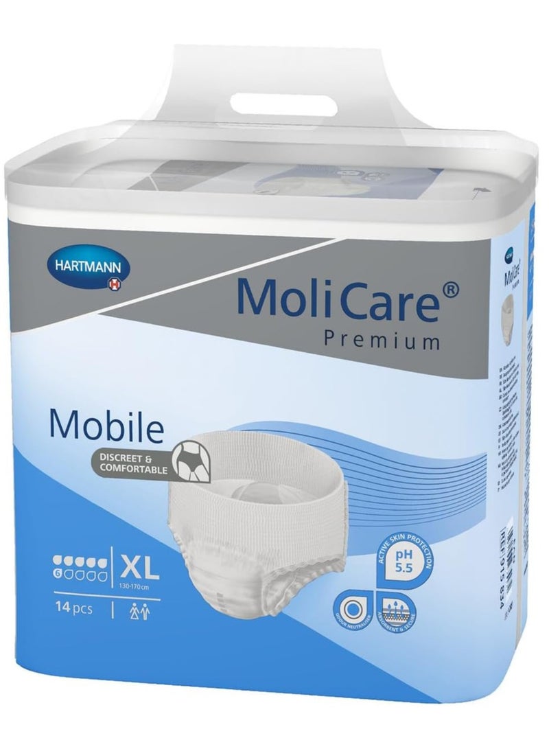 Molicare Premium Mobile Adults urine and faecal incontinence wear 14-Pieces extra large