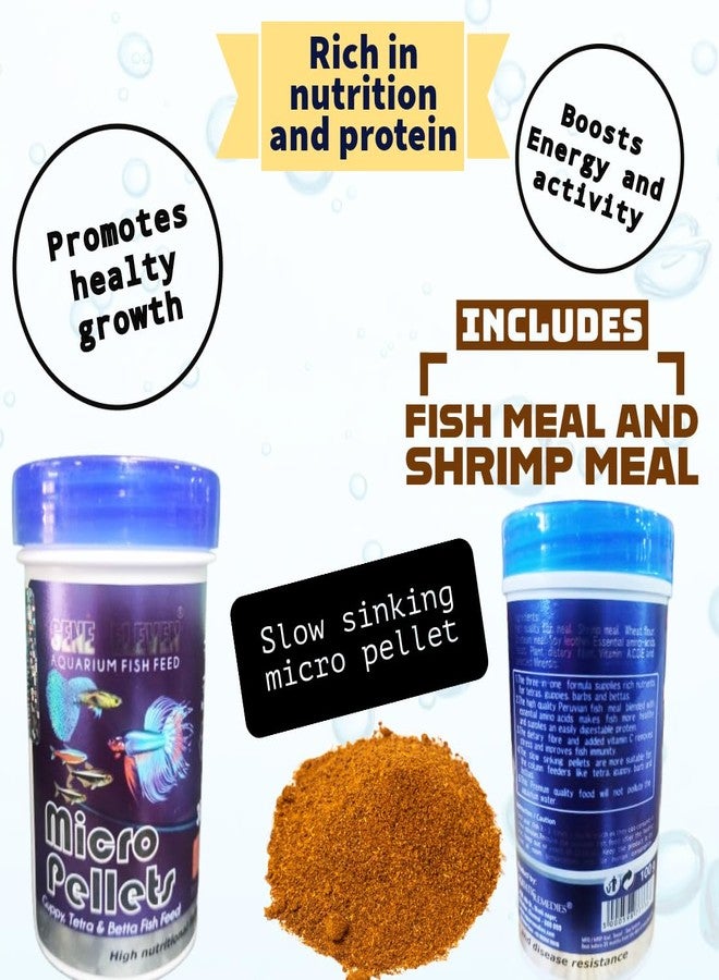 Scroll Store Gene Eleven Micro Pellet Fish Food for Guppy, Tetra, Barbs, Bettas | High Nutritional Fish Food for All Life Stages (30 gm, Seafood) - Image 2