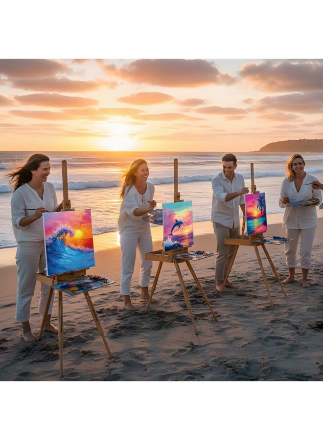 Sherr 12 Pcs Pre Drawn Canvas Pre Printed Canvas Set for Adults Cute Printed to Paint Set Theme Painting for Summer Party Favor(Beautiful Scenery,8 x 10 Inch) - Image 4