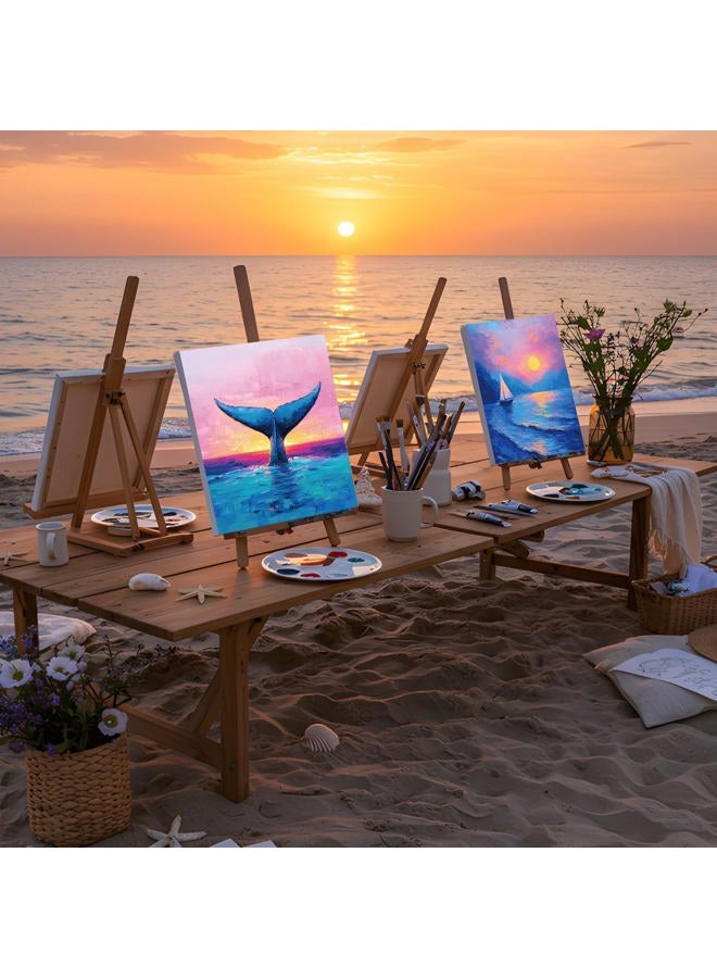 Sherr 12 Pcs Pre Drawn Canvas Pre Printed Canvas Set for Adults Cute Printed to Paint Set Theme Painting for Summer Party Favor(Beautiful Scenery,8 x 10 Inch) - Image 5