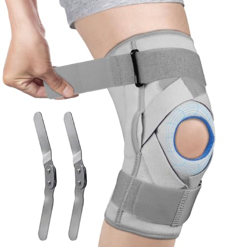 Vissco Neoprene Hinged Patella Knee Brace (Moderate Support), Knee Support for Pain Relief, Knee Injury Braces for Walking, Running, Gym, Workout - (CLOSED TYPE) - Medium (Grey) - Image 1