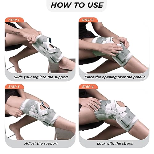 Vissco Neoprene Hinged Patella Knee Brace (Moderate Support), Knee Support for Pain Relief, Knee Injury Braces for Walking, Running, Gym, Workout - (CLOSED TYPE) - Medium (Grey) - Image 4
