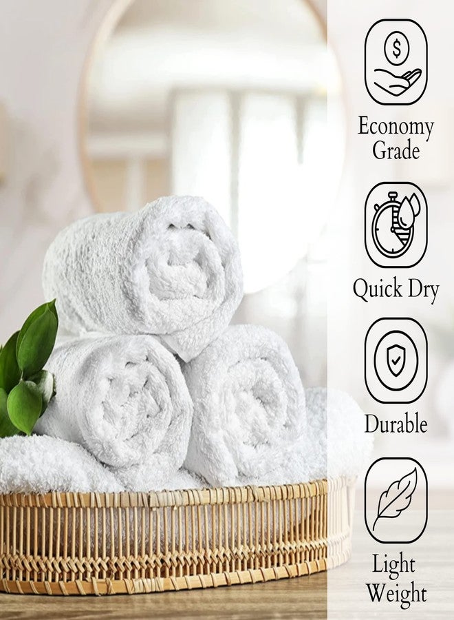 GOLD TEXTILES White Hand Towels 24 Pack (15x25 Inches) Cotton Blend Salon Towels Thin, Light Weight, Quick Drying Spa Towels - Image 2