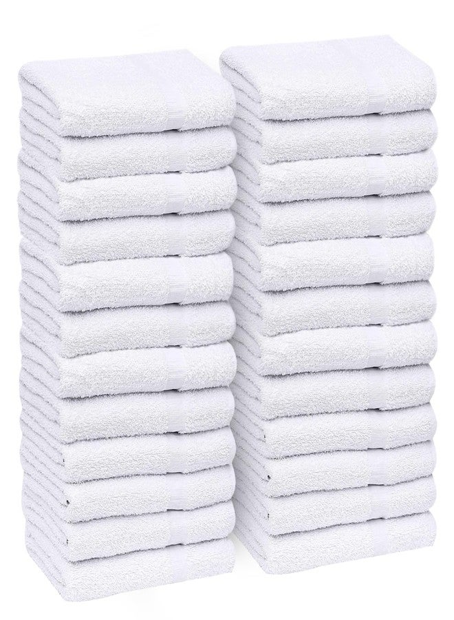 GOLD TEXTILES White Hand Towels 24 Pack (15x25 Inches) Cotton Blend Salon Towels Thin, Light Weight, Quick Drying Spa Towels - Image 1
