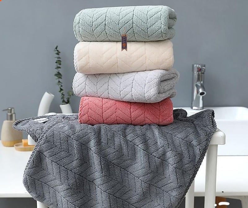 CLUZE Microfiber Antibacterial 500 GSM Medium Size Hand Towel with Hanging Loop | Super Soft and Absorbent Multipurpose Towels for Bathroom, Gym Workout Towels - Set of 4 (35x75 CM) - Image 1