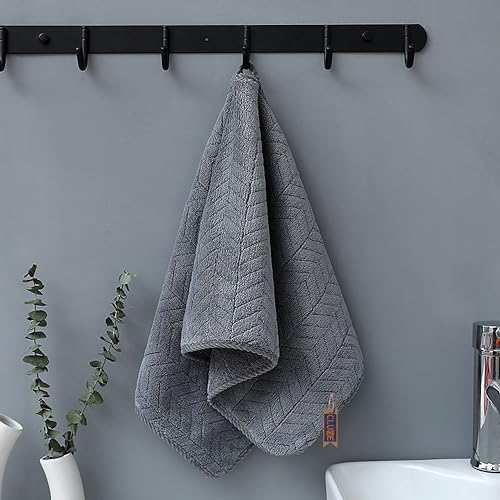 CLUZE Microfiber Antibacterial 500 GSM Medium Size Hand Towel with Hanging Loop | Super Soft and Absorbent Multipurpose Towels for Bathroom, Gym Workout Towels - Set of 4 (35x75 CM) - Image 4