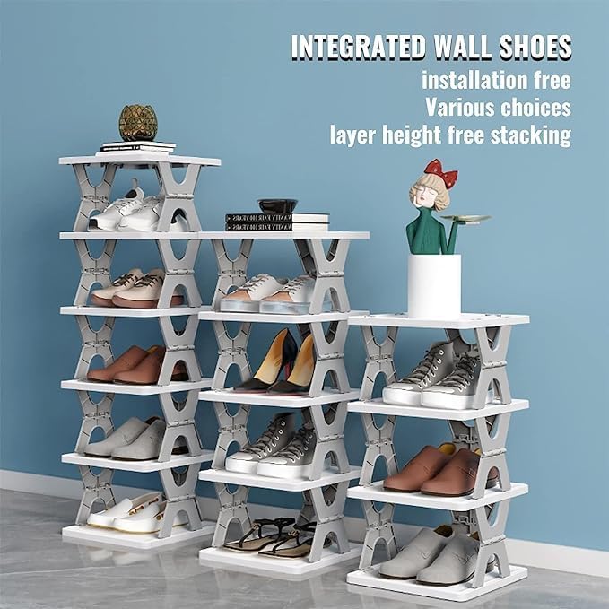 Black Olive Premium Shoe Rack, Stackable Storage Organizer for Bedroom entryway, Adjustable Rack, Slots Shelf,Easy Clean,Space-Saving, Tower Rack Shoes Home Portable Slippers Shelf Organiser (5 Layer) - Image 3