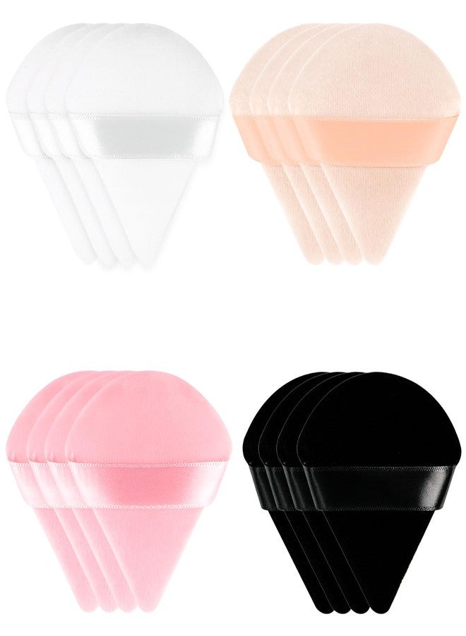 Brvlsoc 16-Piece Triangle Powder Puff Set – Soft Velour Makeup Puffs for Foundation, Powder & Blending – Reusable Beauty Sponges for Face and Body - Image 1
