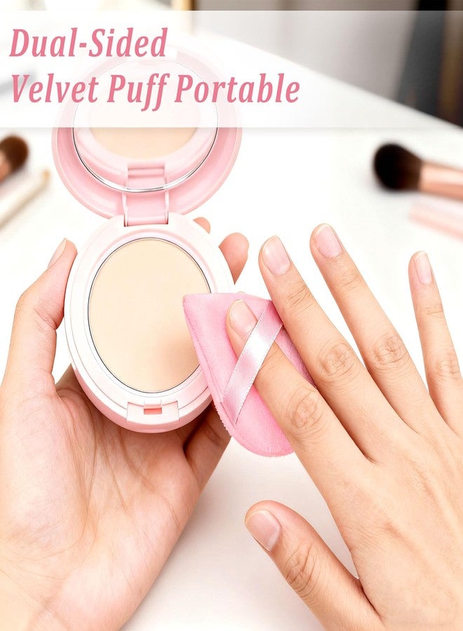Brvlsoc 16-Piece Triangle Powder Puff Set – Soft Velour Makeup Puffs for Foundation, Powder & Blending – Reusable Beauty Sponges for Face and Body - Image 4