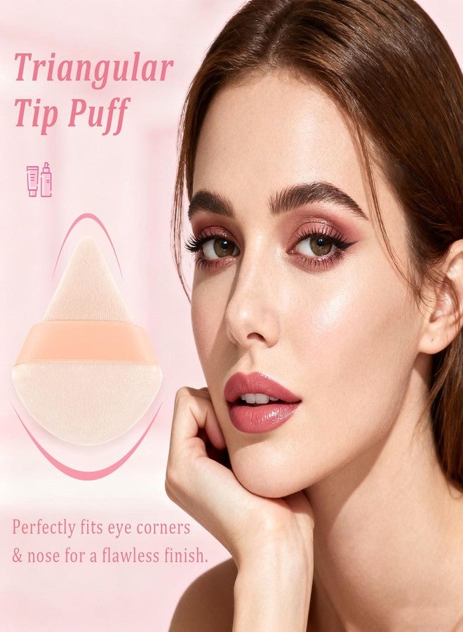 Brvlsoc 16-Piece Triangle Powder Puff Set – Soft Velour Makeup Puffs for Foundation, Powder & Blending – Reusable Beauty Sponges for Face and Body - Image 3