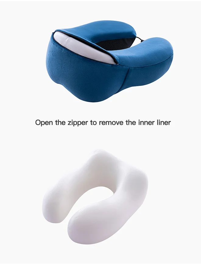 Sharpdo Travel Pillow Set Memory Foam U-Neck Pillow Travel Accessories Airplane Travel Kit with 3D Contoured Eye Mask, Earplugs and Storage Bag