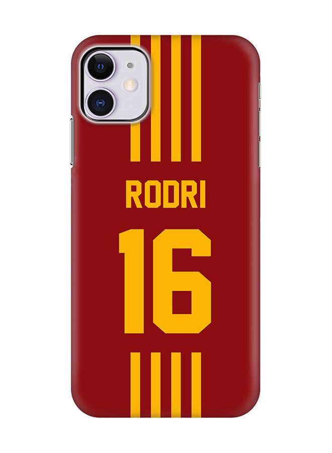 Stylizedd Slim Cover for Apple iPhone 11 Case Snap Classic Series Mobile Cover Hard PC Shield Matte Finish Print -Spain-Player-Rodri - Image 1