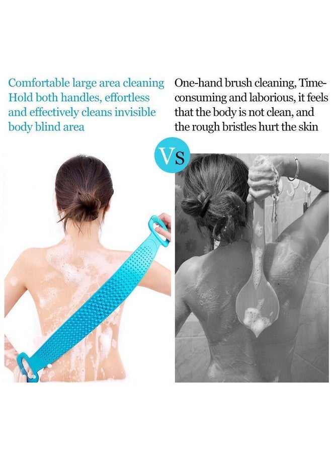 CUVLY® Silicone Body Back Scrubber, Double Side Bathing Brush for Skin Deep Cleaning Massage, Dead Skin Removal Exfoliating Belt for Shower, for Men & Women (Multicolor) - Image 3