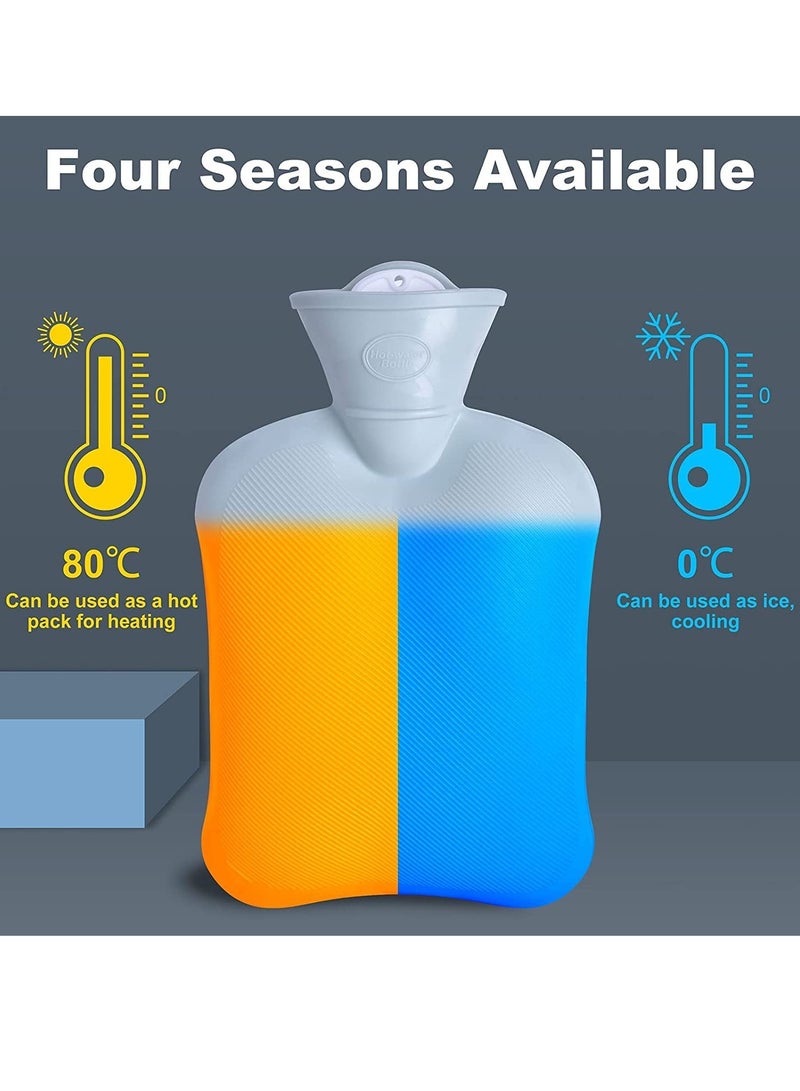 SOLARAE Hot Water Bottles with Fluffy Cover, 2 Pack Hot Water Bag for Hot and Cold Compress, Hand Feet Warmer, Neck and Shoulder Pain Relief, Menstrual Cramps, Hot Compress Cold Therapy - Image 5