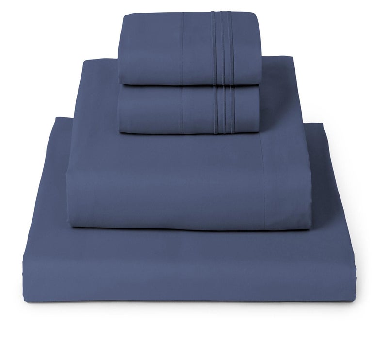 Mellanni Queen Sheets Set - 4 PC Iconic Collection Bedding - Hotel Luxury, Extra Soft, Cooling Bed Sheets - Wrinkle, Fade, Stain Resistant (Queen, Blue Nova) - Image 1