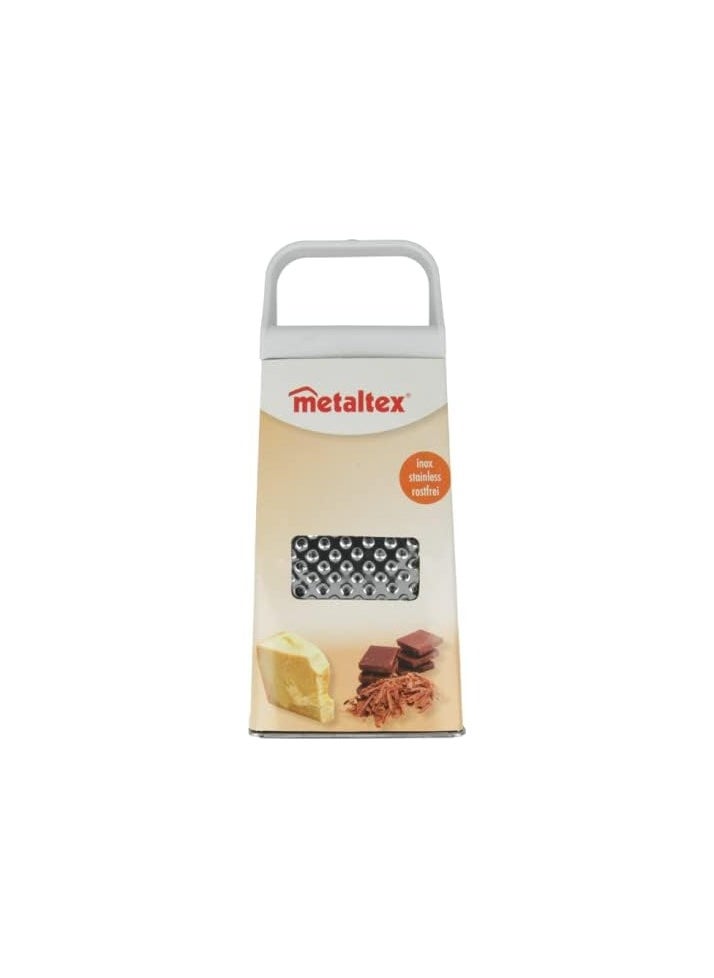 Metaltex Metaltex 19 cm 4 Sided Grater Stainless Steel Hand held Grater SlicerChopper Zester for Vegetables Cheese Chocolate  - Image 2