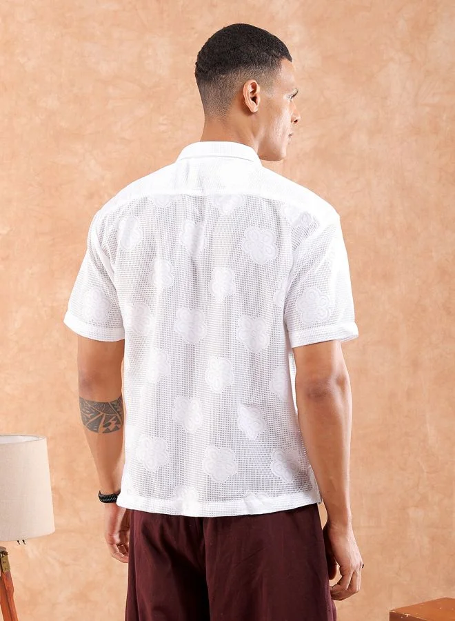 شركة المرآب الهندية Men Relaxed Fit Solid Half Sleeves Cuban Collar Resort Wear Shirt
