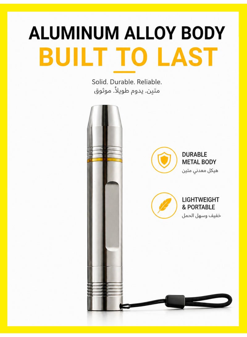 BASEMENT-1 Rechargeable LED Egg Candler For Incubation, Cold Light Egg Tester Lamp For Checking Fertilized Eggs, Metal Body With 18650 Battery, Silver - Image 5