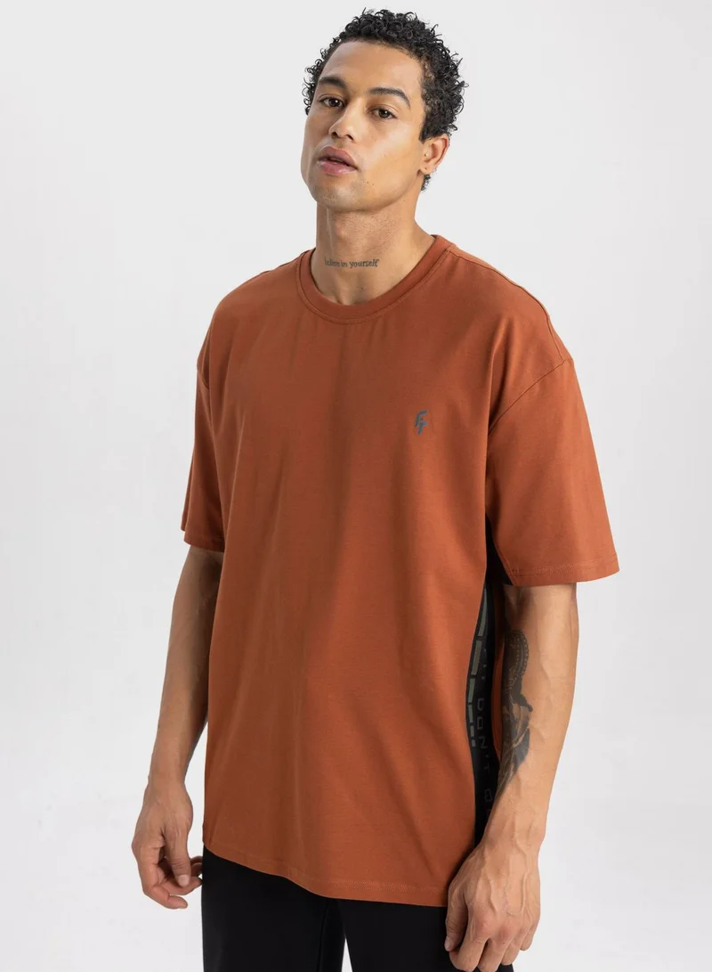 DeFacto Oversize Fit Crew Neck Printed T-Shirt