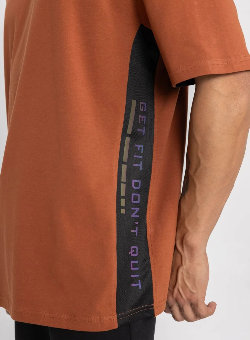 DeFacto Oversize Fit Crew Neck Printed T-Shirt
